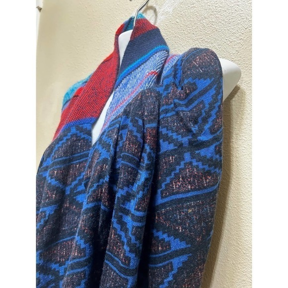 Womens Boho Infinity Scarf 21.5x30 Knit Multi Pattern Print Indie Hippie Cottage - Picture 3 of 6